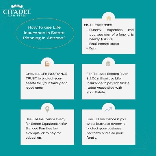 How to use life insurance in estate planning in Arizona - Examples chart