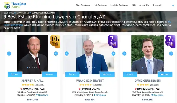 3 Best Rated Award - Best Estate Planning Lawyers in Chandler, AZ - David Gerszewski