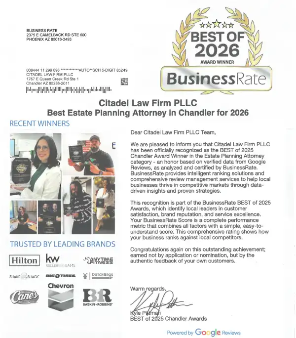 Citadel Law Firm PLLC - Best Estate Planning Attorney in Chandler for 2026 - Business Rate