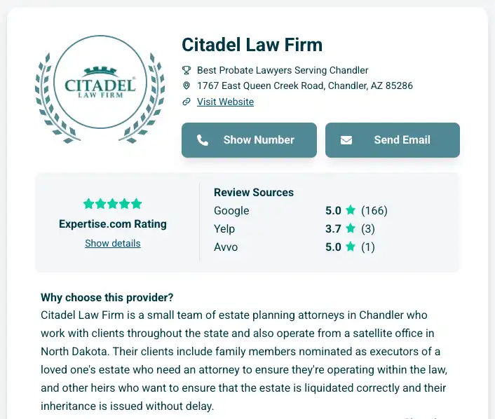 Expertise - Best Estate Planning Lawyers Serving Gilbert | Citadel Law Firm