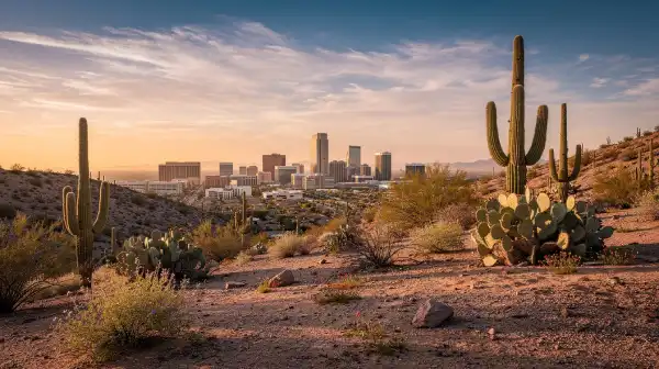 Downtown Phoenix view from South Mountain