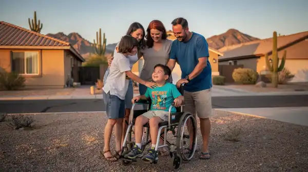 A family in Arizona including a special needs child