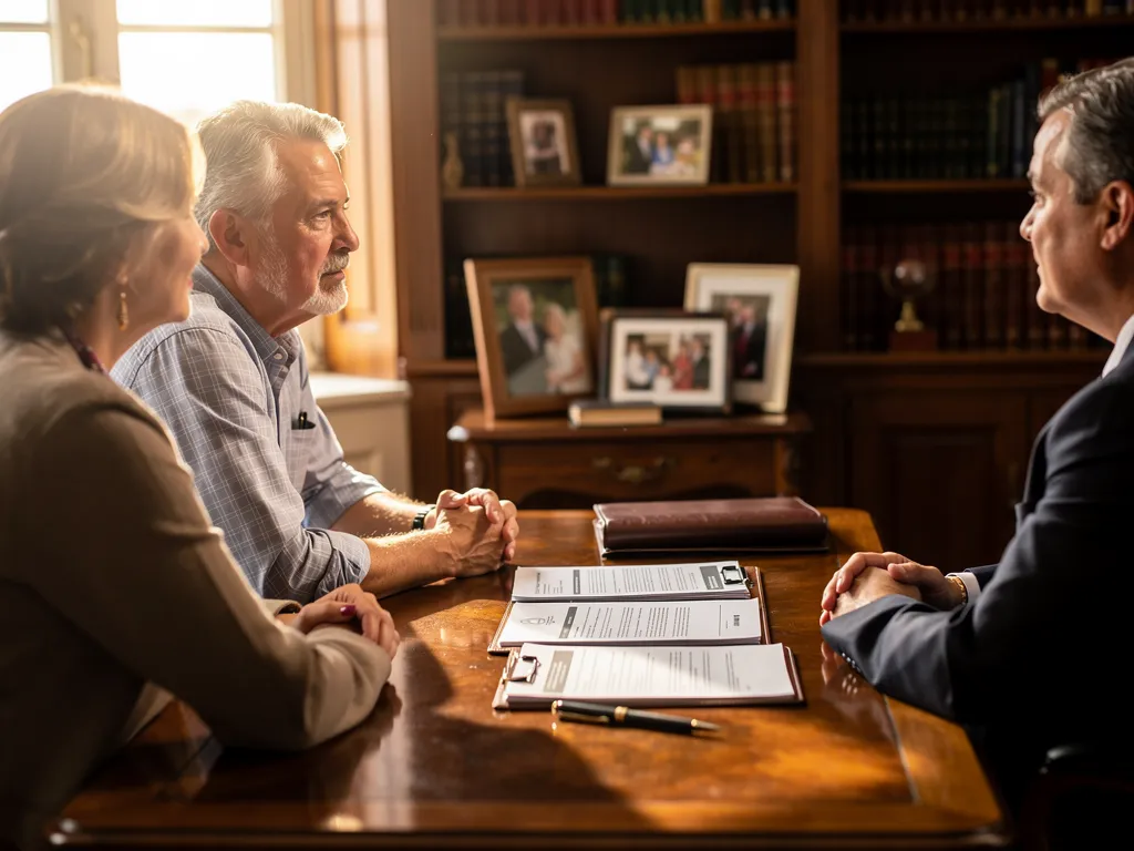 Elderly Couple discussing they Estate Planning Needs with a Trust Attorney